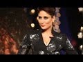 LFW 2014 Kareena Kapoor S Walks The Ramp In A HOT DEEP V NECK Glittering BLACK GOWN