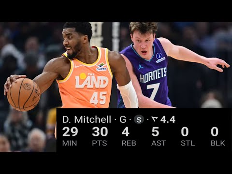 Donovan Mitchell Highlights Vs Hornets 30 PTS 4 REB 5 AST 6 3PM