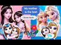 #mothersday elsa 💙 #elsa And her😍 daughter❤️ vS Barbie And her daughter Vs ،#mytalkingangela2 😘♥️