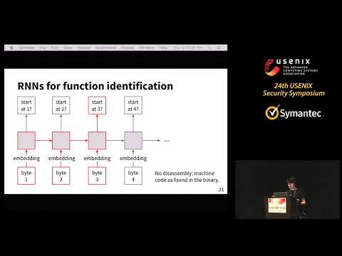 USENIX Security '15 - Recognizing Functions in Binaries with Neural Networks