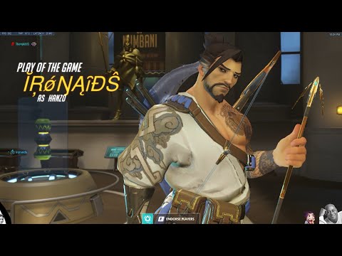 POTG! IronAids INSANE HANZO GAMEPLAY OVERWATCH SEASON 30 TOP 500