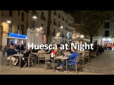 Huesca City Centre at Night (Northern Spain)