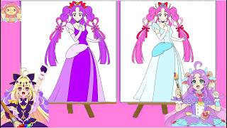 キュアミスティックは私のプリンセス❤️キュアミスティックのことが大大大大大好きなキュアアンサーとキュアアルカナ・シャドウがケンカしちゃった！ぬりえ対決で勝負！！名探偵プリキュア