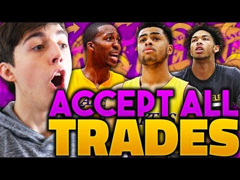 ACCEPTING EVERY TRADE WITH THE LOS ANGELES LAKERS! NBA 2K16 MY LEAGUE Video