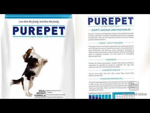 Purepet puppy dog food balanced deit for dogs and...