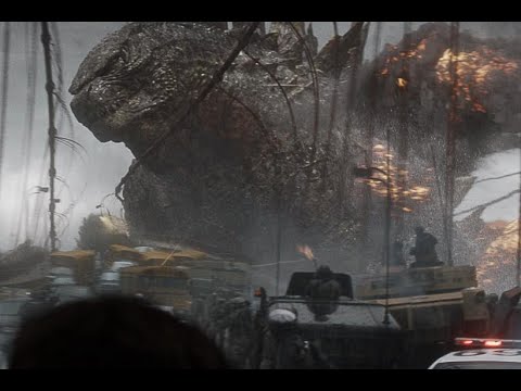 Godzilla Attacking The Golden Gate Bridge Scene- Godzilla 2014