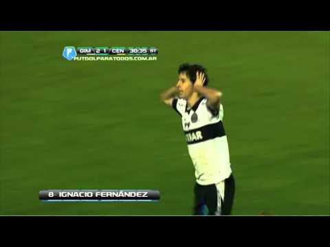 Gol de Fernández. Gimnasia LP 3 Central 1. Fecha 3. Torneo Inicial 2013