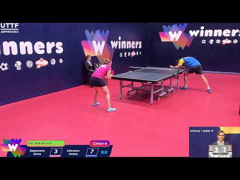 Gaponova Anna - Limonov Anton Winners Table Tennis League  13:30 02.09.2020