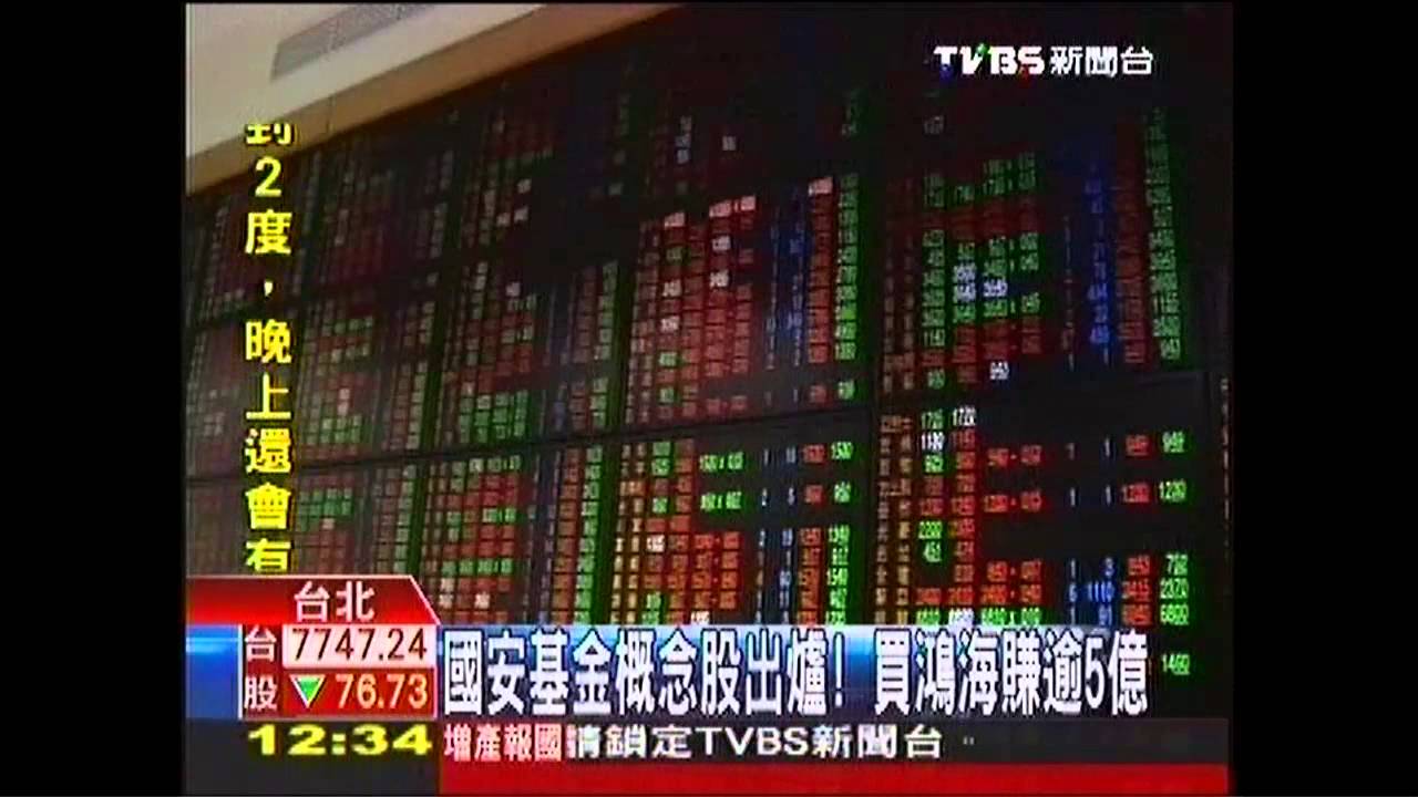 國安基金概念股出爐! 買鴻海賺逾5億