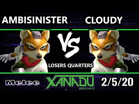 S@X 340 Losers Quarters - Ambisinister (Fox) Vs. Cloudy (Fox) Smash Melee - SSBM