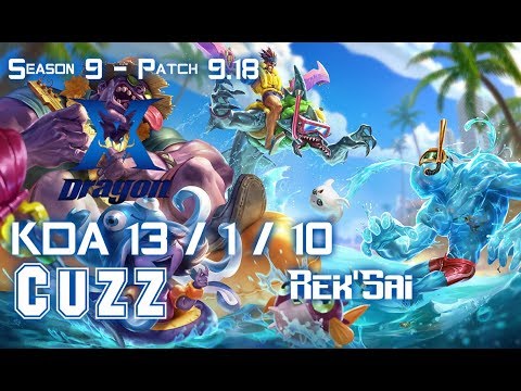 KZ Cuzz REK'SAI vs NIDALEE Jungle - Patch 9.18 KR Ranked