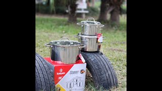 Bộ 3 Nồi Inox 304 Cao Cấp 5 Đáy Kalpen Slamer SM1 Size 16,20,24cm #bonoikalpen #kalpen #sm1 #bonoi