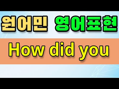 영어듣기 | 원어민 영어회화 필수 패턴 - How did you