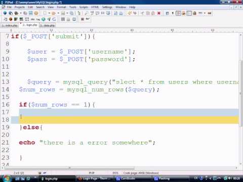 MySQL Tutorial 4 Login Page Example
