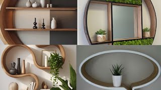 Unique Round Wooden Wall Shelf  For Home Decor