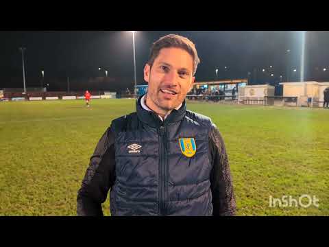 Ian Richards talks after the 3-2 win over Carlton Town