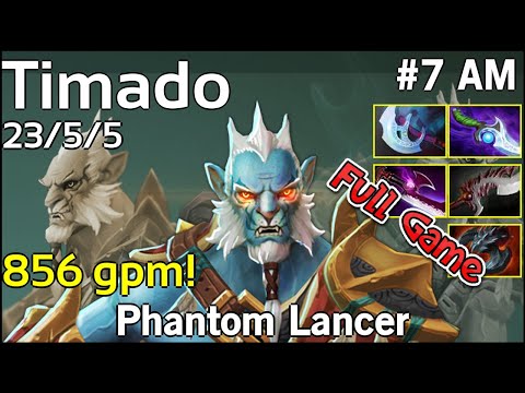856 gpm! Timado  Phantom Lancer - Dota 2 Full Game 7.19