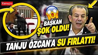 AKP'li üye Tanju Özcan'a su şişesi fırlattı! Meclis karıştı!