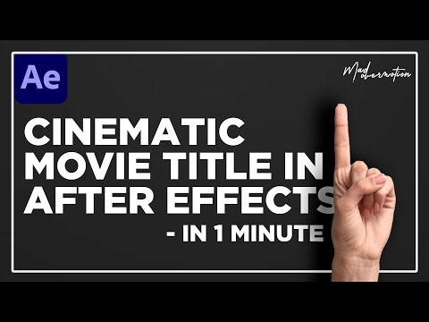 Cinematic title animation in after effects | 1 minute tutorial