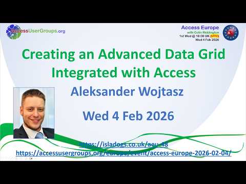 AEU48: Creating an Advanced Data Grid Integrated with Access (Aleksander Wojtasz)