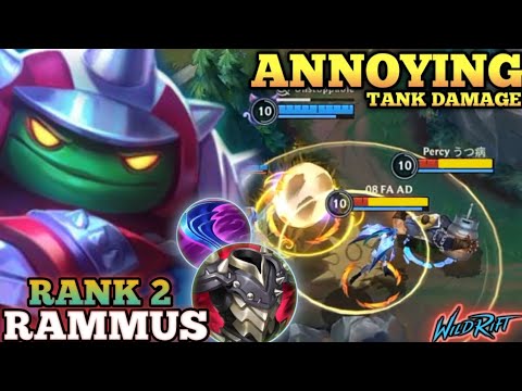 RAMMUS ANNOYING TANK DAMAGE! BEST BUILD AND RUNE -  TOP 2 GLOBAL RAMMUS BY ANT nôbi - WILD RIFT