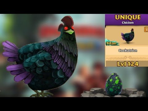 COCKATRICE Max Level 124  Titan Mode - Gauntlet Prize - Unique Chicken - Dragons:Rise of Berk