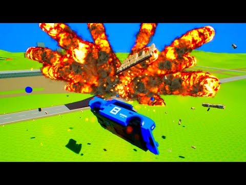 High Speed Lego Car Jumps on Mines #5 | Brick Rigs
