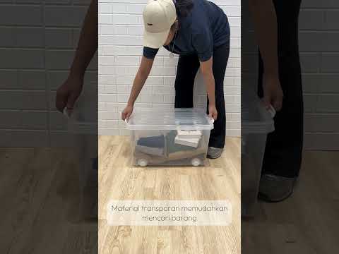 Gambar Stora Kotak Penyimpanan Dengan Tutup & Roda 59x41x30 cm