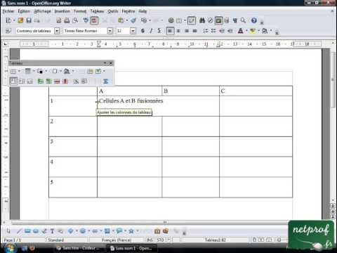 comment construire un tableau avec open office