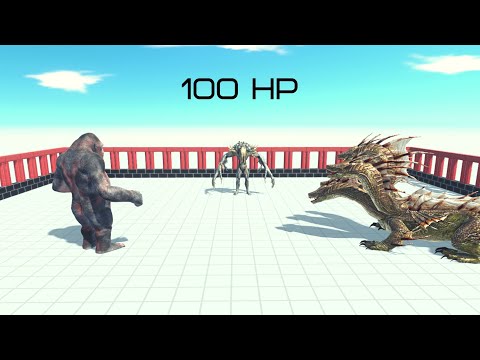 1 Vs 1 Vs 1 Tournament With 100 HP ARBS | Animal Revolt Battle Simulator