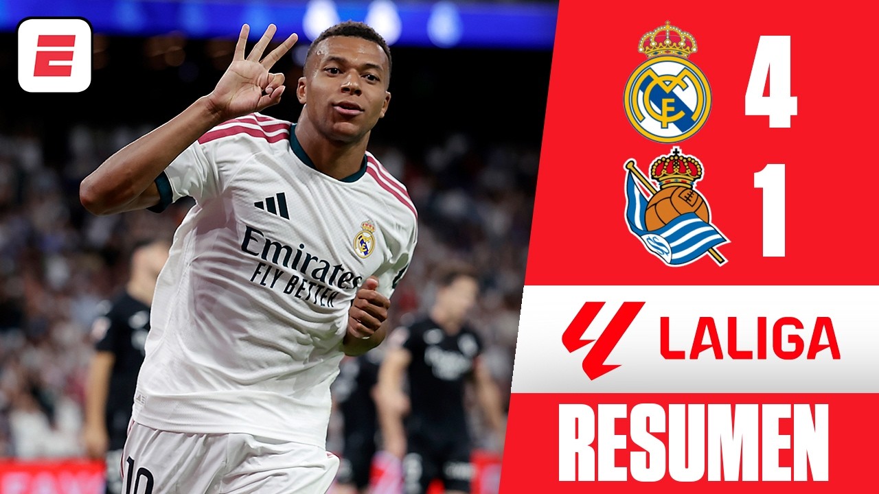 REAL MADRID GOLEÓ a REAL SOCIEDAD gracias al HAT-TRICK de MBAPPÉ y GRAN ACTUACIÓN de VINI | La Liga