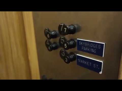 RARE, ANTIQUE 1955 Otis POP OUT BUTTON Traction Elevator at Tacoma Rhrodes Center, Tacoma, WA