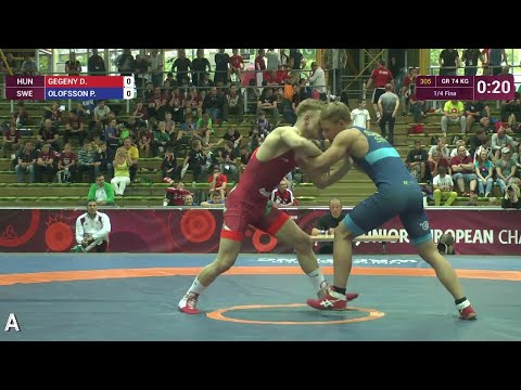 1/4 GR - 74 kg: D. GEGENY (HUN) df. P. OLOFSSON (SWE), 1-0
