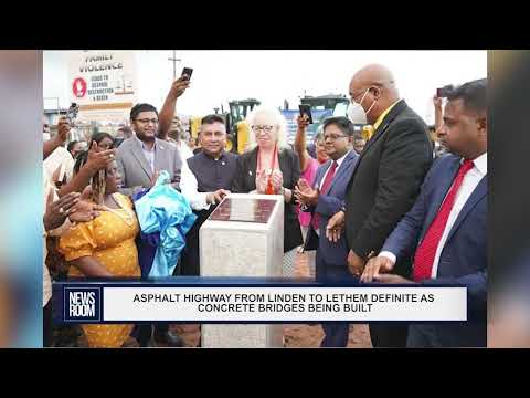 ASPHALT HIGHWAY FROM LINDEN TO LETHEM DEFINITE AS CONCRETE BRIDGES BEING BUILT 1