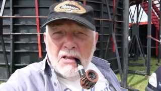 Just a poor old man outside the "WALL OF DEATH".