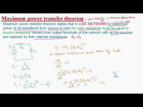 Maximum power transfer theorem | Circuits Systems | Lec 27