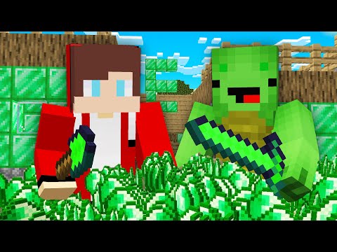 JJ and Mikey Got too Many Emeralds in Minecraft Challenge - Maizen Nico Cash Smirky Cloudy
