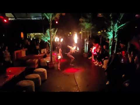 fire dancing at La Mesa Lounge Hollywood