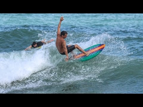 Ryan Burch 5'3 squitfish twinfin. Sunday summer surf session.