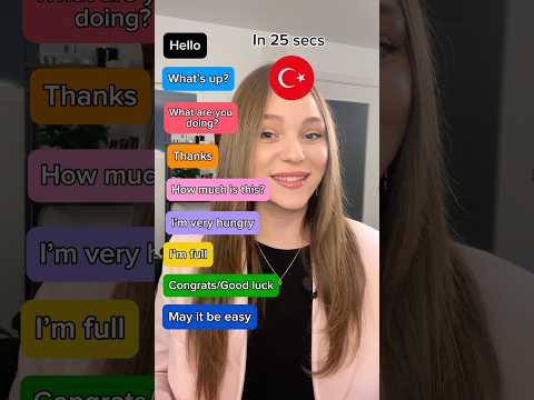 Turkish basics 101 🇹🇷Follow for more! ❤️#turkish #fyp #learnturkish #phrases #basics #türkçe