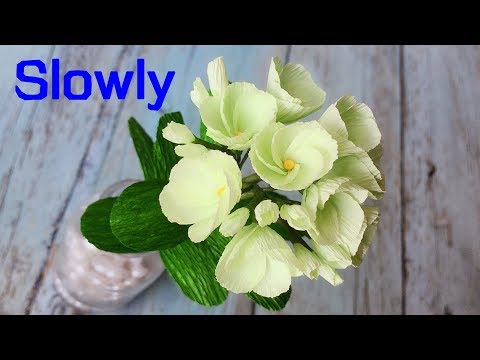 ABC TV | How To Make Green Paper Flower From Crepe Paper (Slowly)- Craft Tutorial