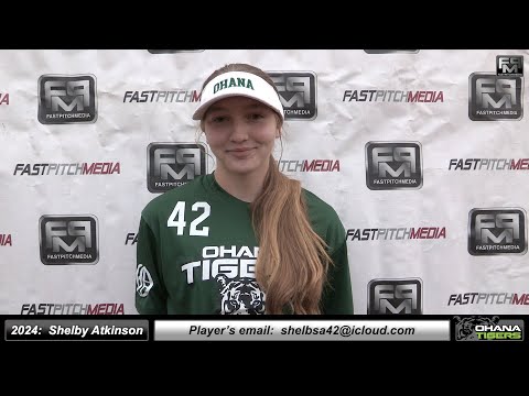 2024 Shelby Atkinson 3.5 GPA - Lefty Athletic First Base Softball Skills Video - Ohana Tigers Gold