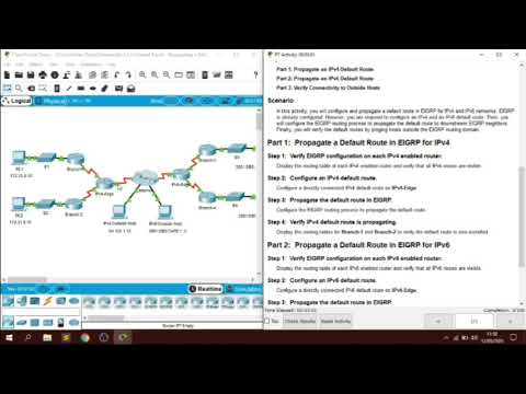 Packet Tracer 7.1.2.4 Propagating a Default Route in EIGRP for IPv4 and IPv6
