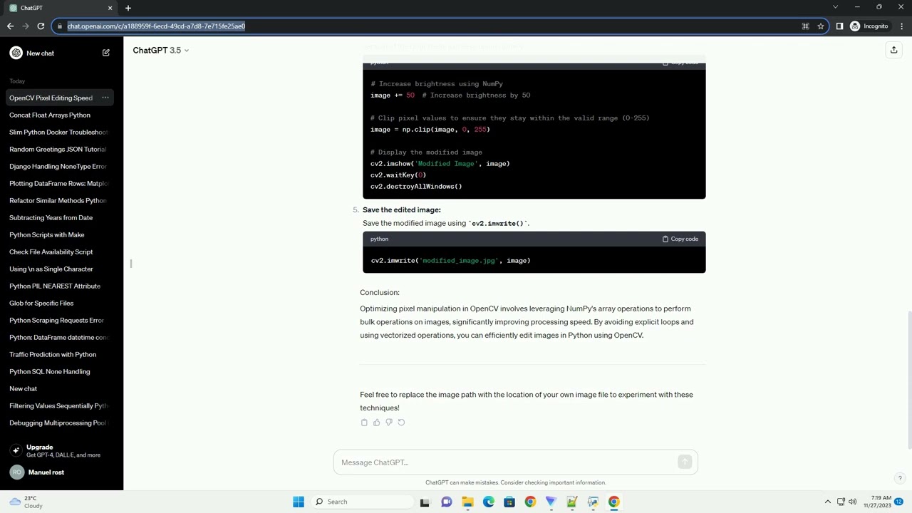 Python OpenCV image editing Faster way to edit pixels