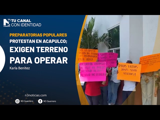 Preparatorias populares protestan en Acapulco; exigen terreno para operar