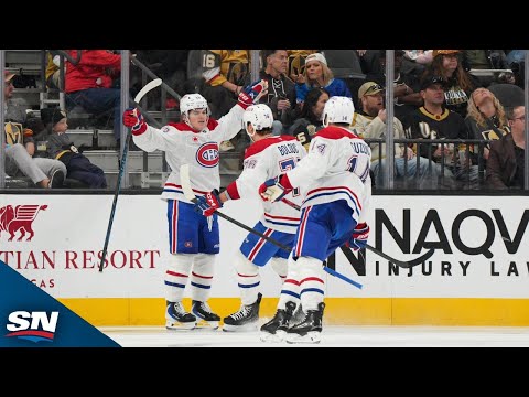 Canadiens' Caufield Goes Bar-Down From Tight Angle vs. Golden Knights