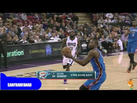 Kevin Durant at Kings (2016/02/29) - 27 Pts, 10 Rebs, 6 Assists!