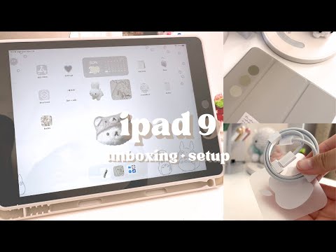 ipad 9th generation unboxing + setup ♡ aesthetic customization