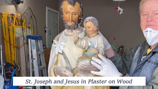 Restoring a Statue of St Joseph and Jesus