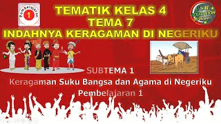 Kelas 4 Tematik : Tema 7 Subtema 1 Pembelajaran 1 (INDAHNYA KERAGAMAN DI NEGERIKU)